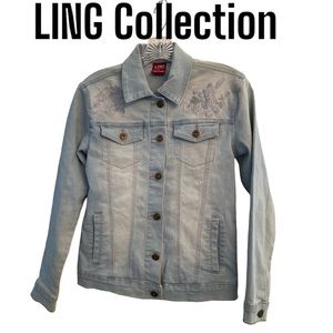 Ling Collection Denim Embroidered Detail Jacket light blue M